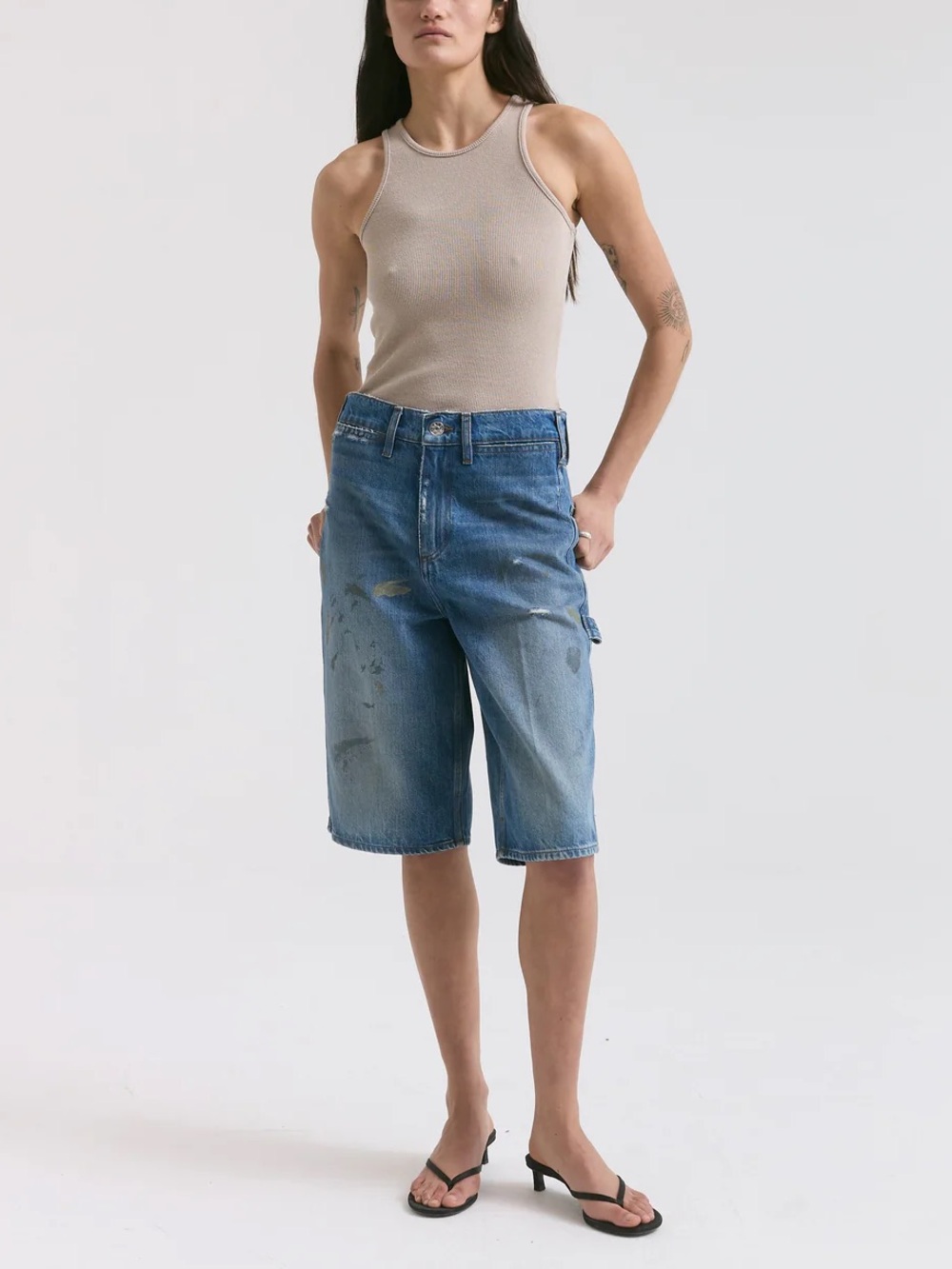 Dala Starch shorts  Painterly Blue Organic Cotton Size 26 NWT